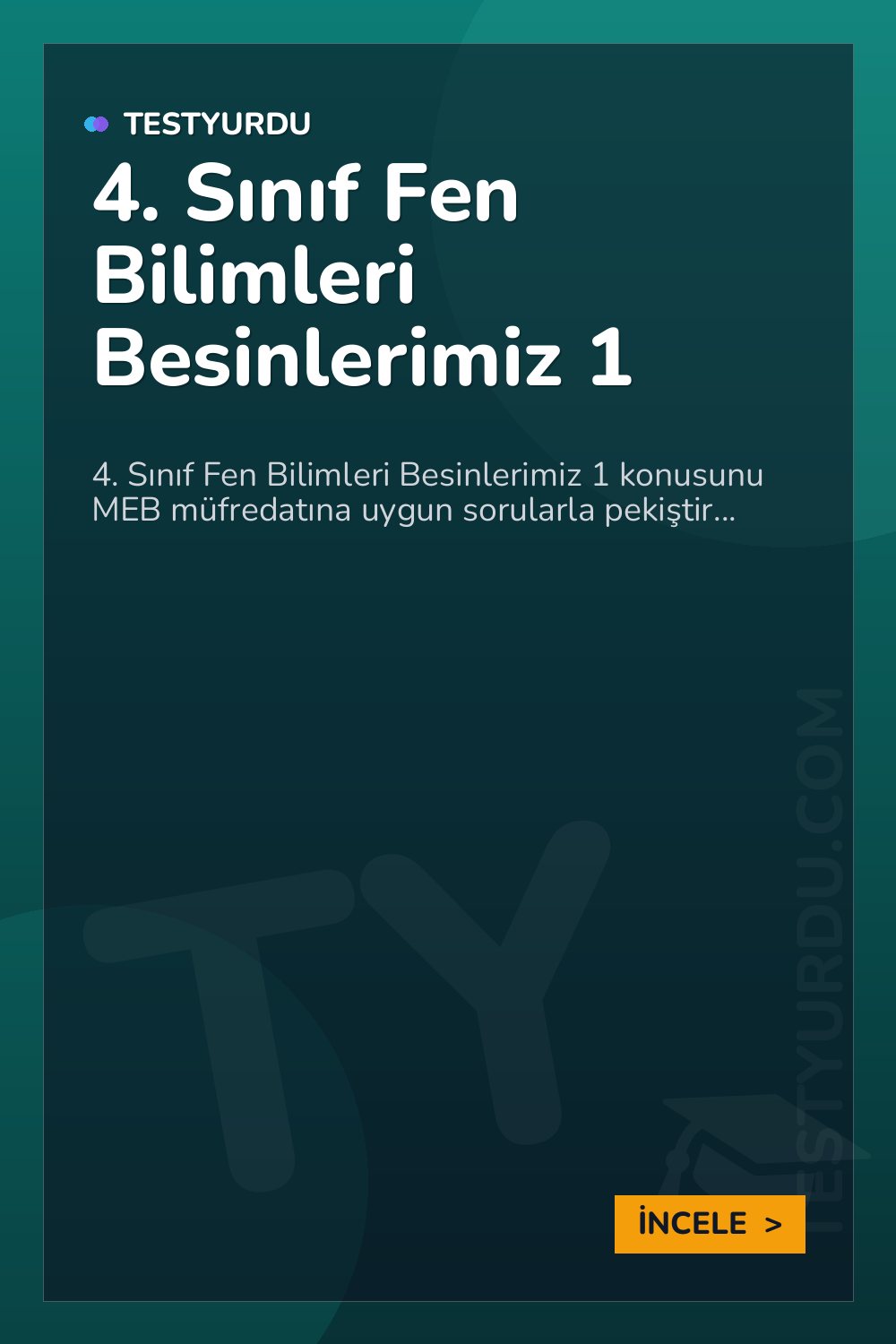 4. Sınıf Fen Bilimleri Besinlerimiz 1