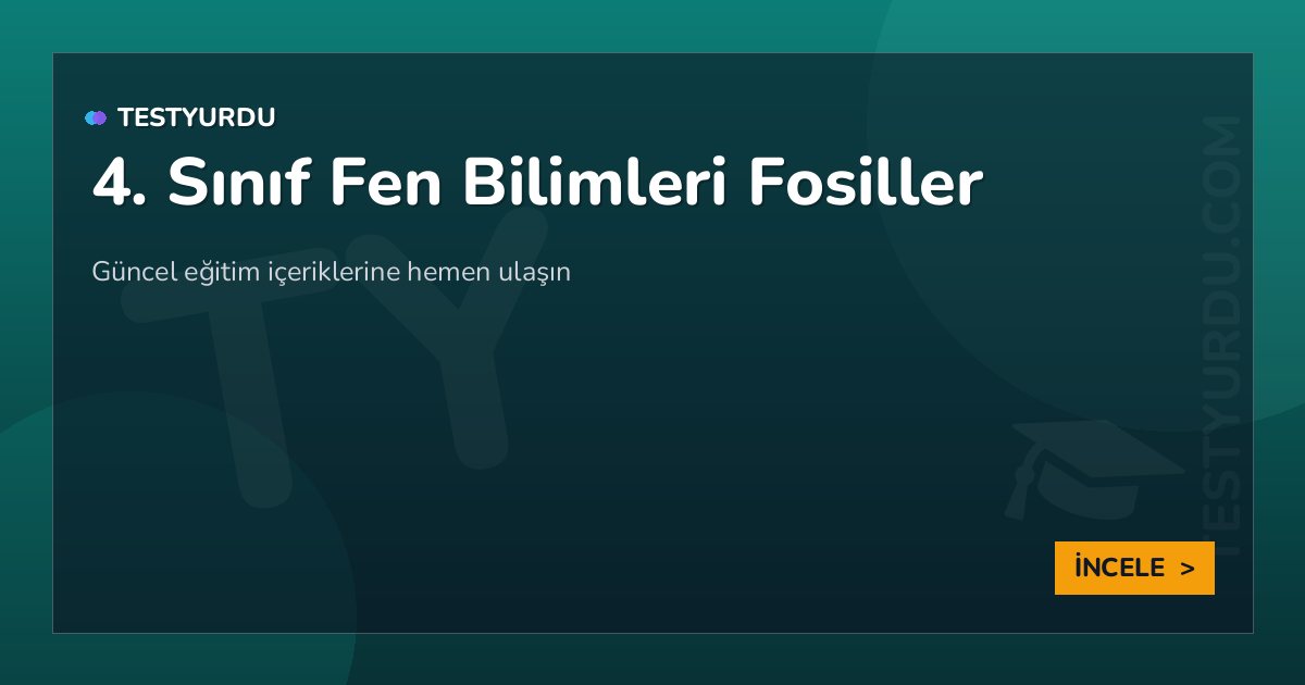4. Sınıf Fen Bilimleri Fosiller 2 4. Sınıf Fen Bilimleri Fosiller