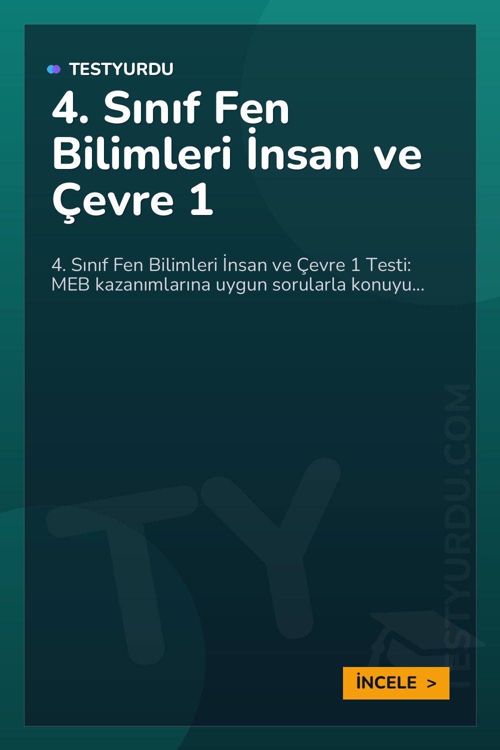 4. Sınıf Fen Bilimleri İnsan ve Çevre 1