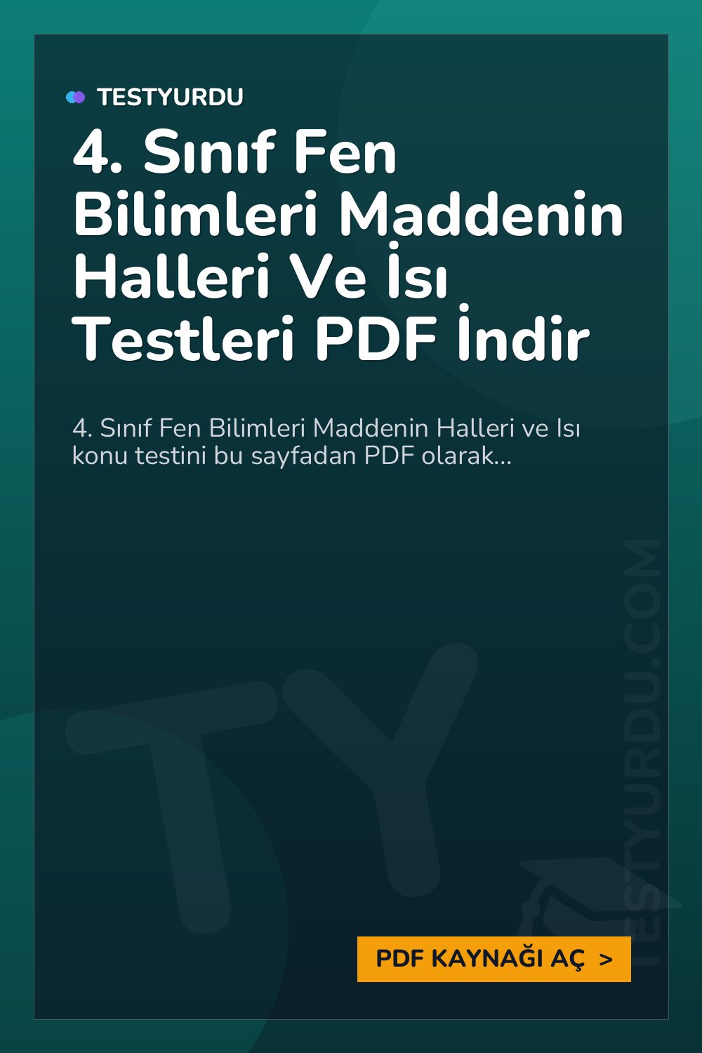 4. Sınıf Fen Bilimleri Maddenin Halleri Ve İsı Testleri PDF İndir