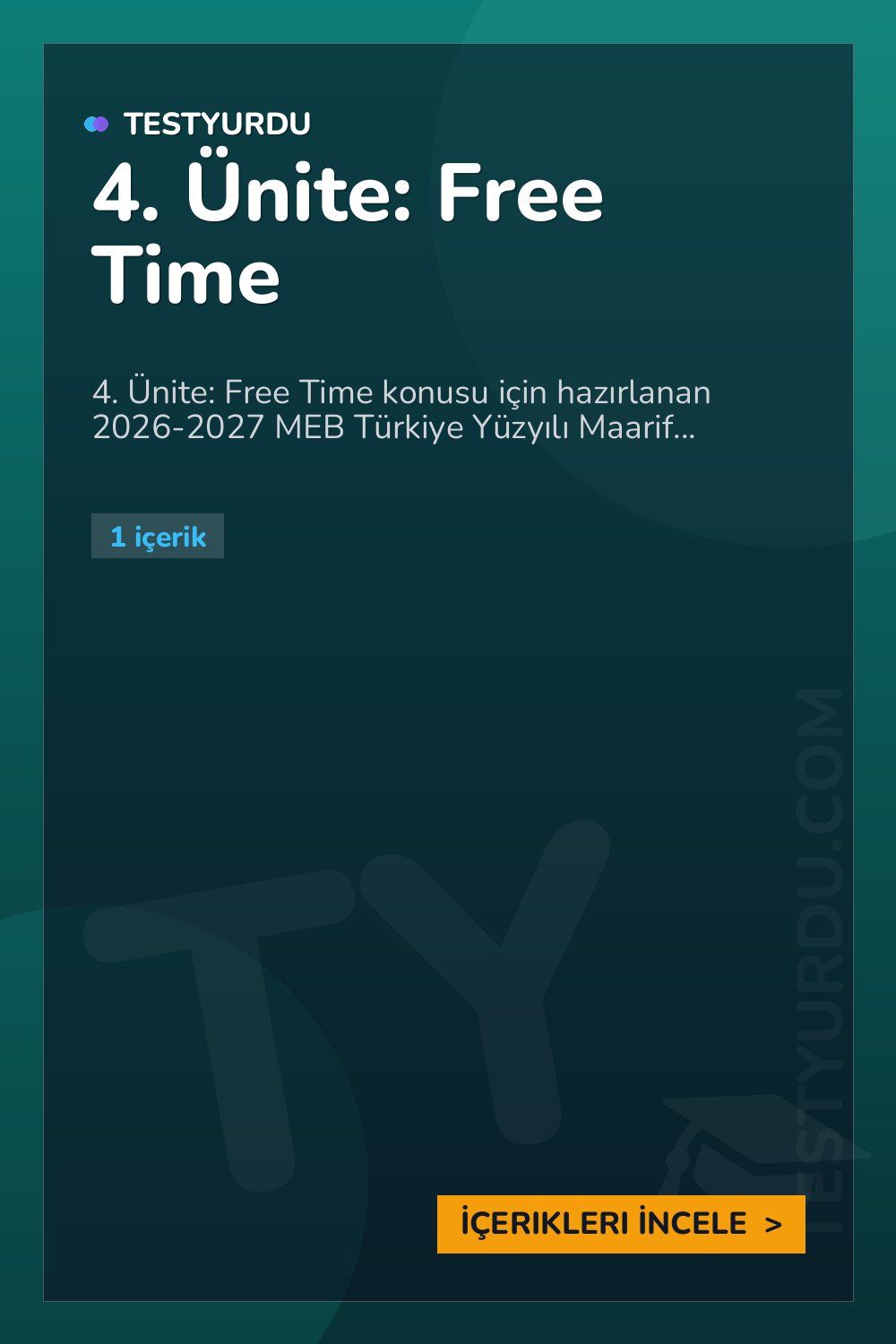 4. Ünite: Free Time