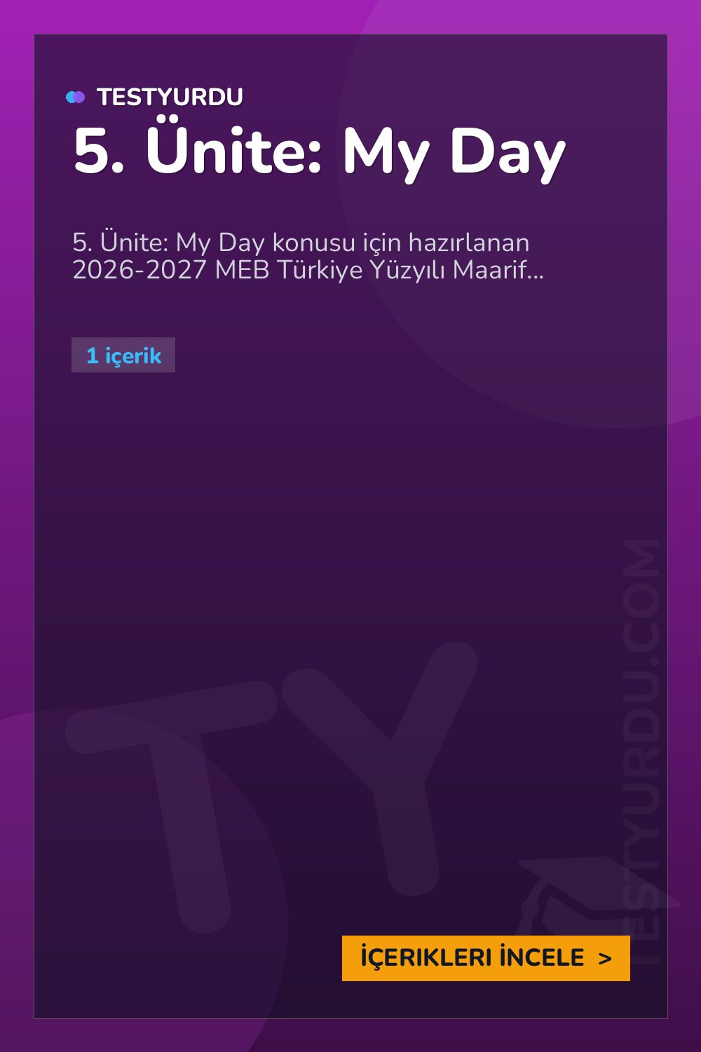 5. Ünite: My Day