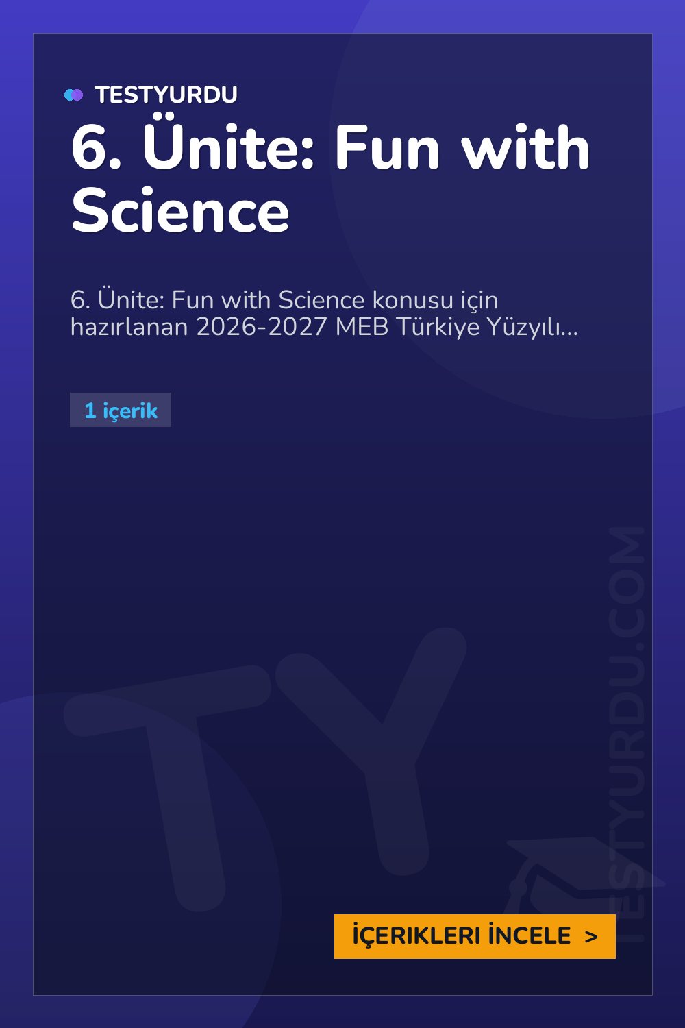 6. Ünite: Fun with Science