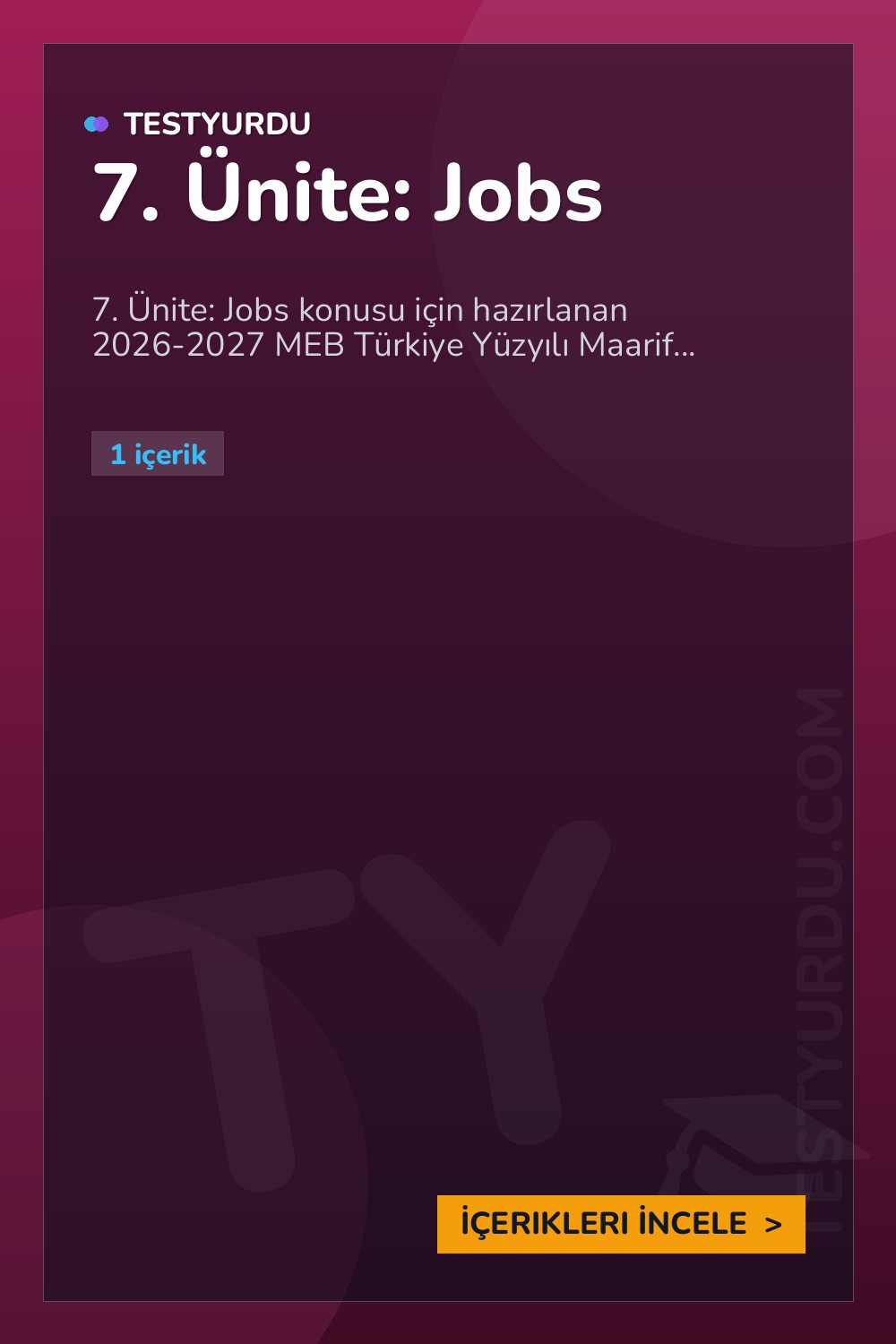 7. Ünite: Jobs