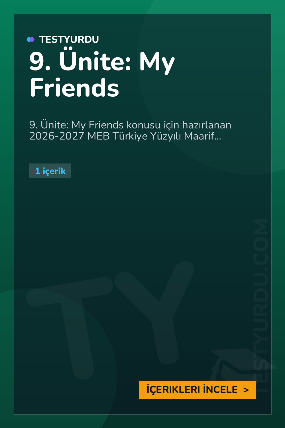 9. Ünite: My Friends