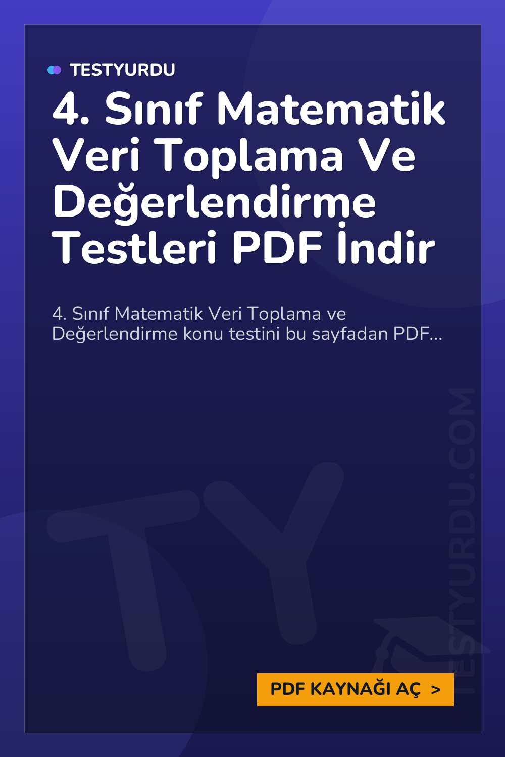 4. Sınıf Matematik Veri Toplama Ve Değerlendirme Testleri PDF İndir