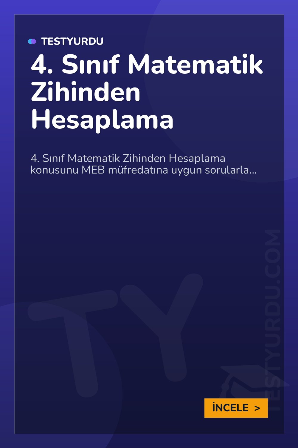 4. Sınıf Matematik Zihinden Hesaplama