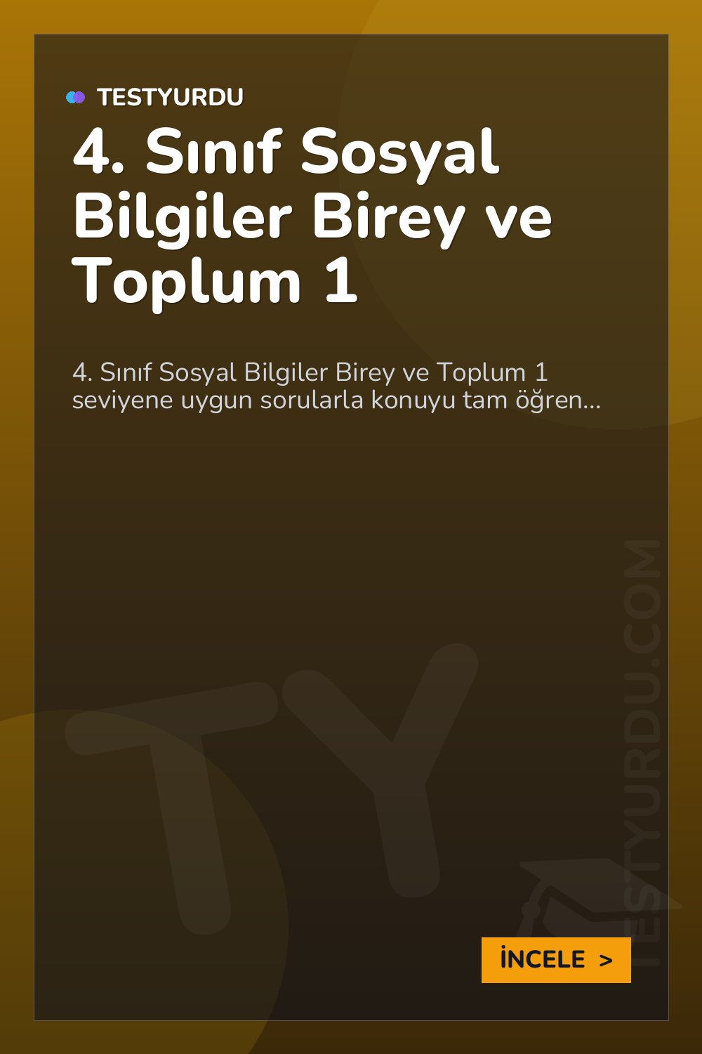 4. Sınıf Sosyal Bilgiler Birey ve Toplum 1