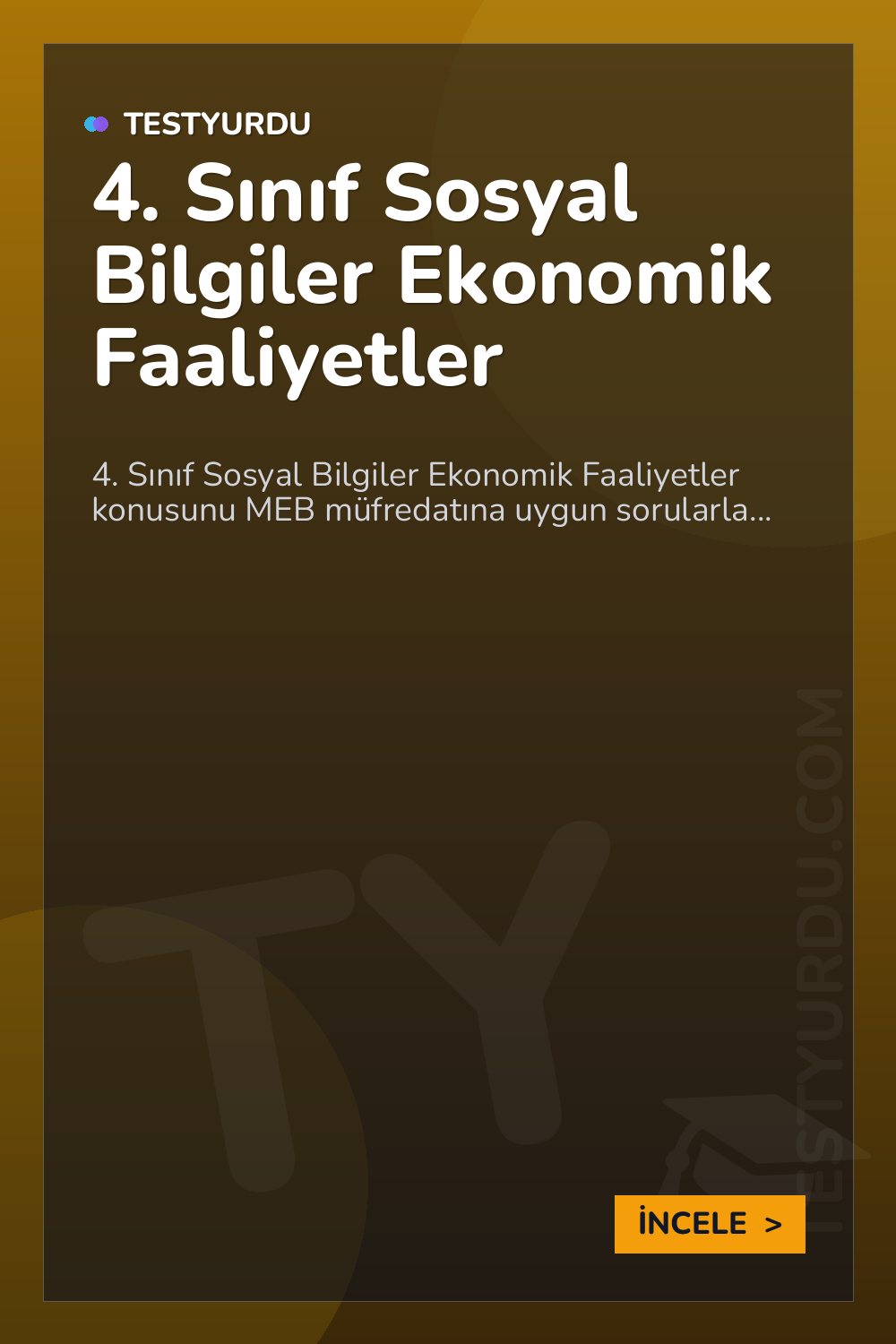 4. Sınıf Sosyal Bilgiler Ekonomik Faaliyetler