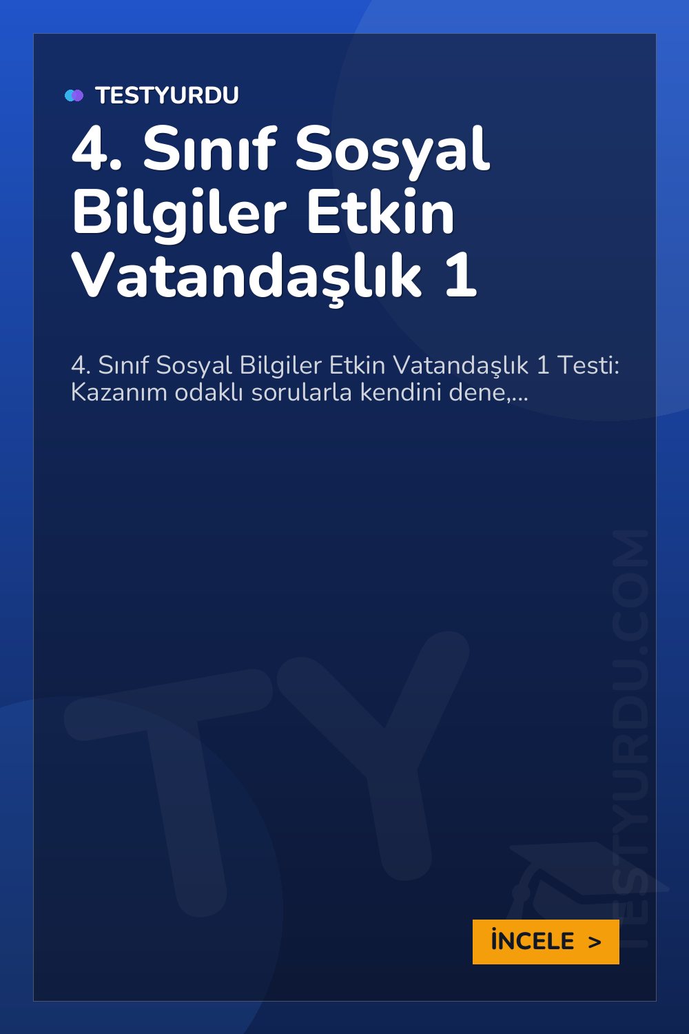 4. Sınıf Sosyal Bilgiler Etkin Vatandaşlık 1