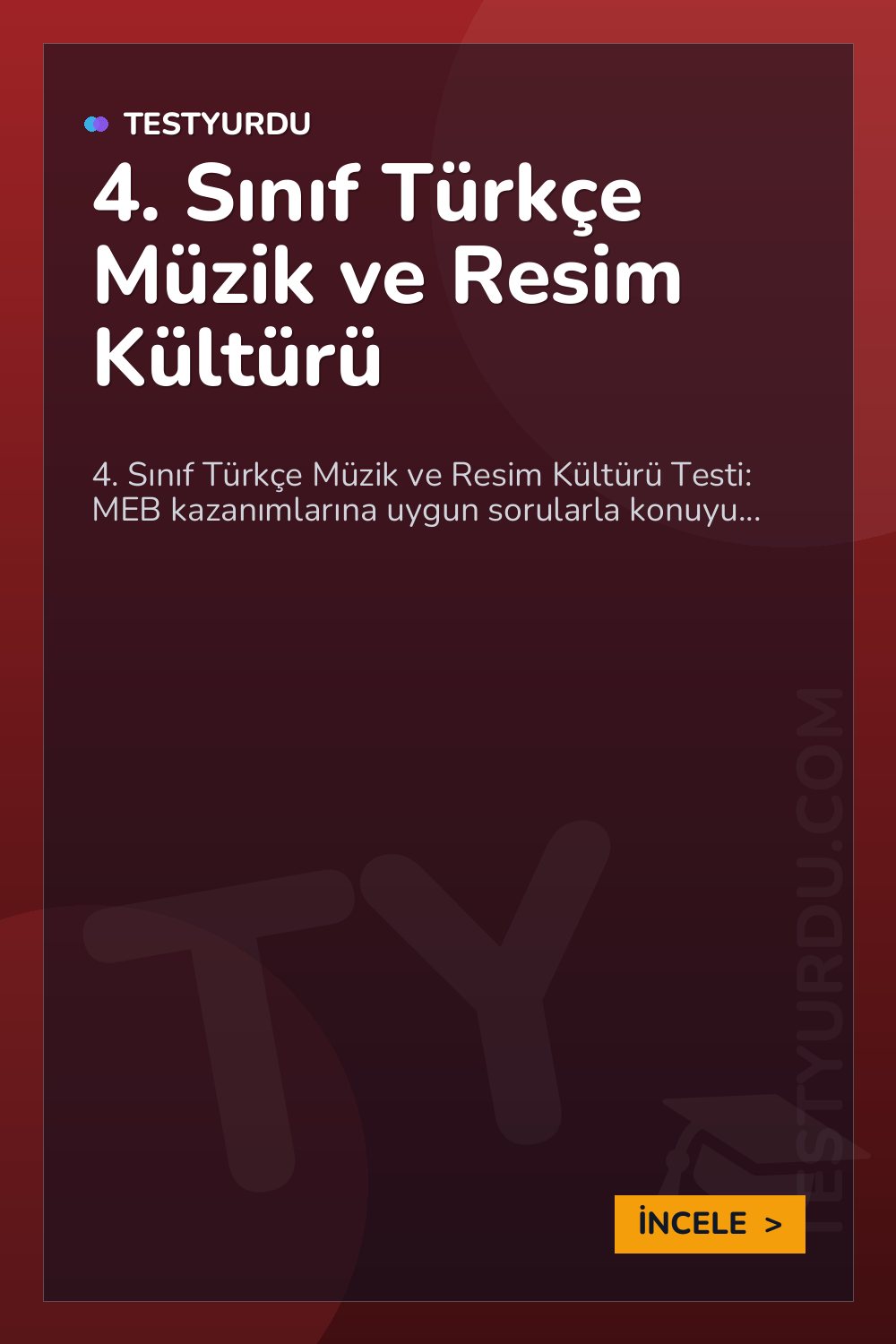 4. Sınıf Türkçe Müzik ve Resim Kültürü