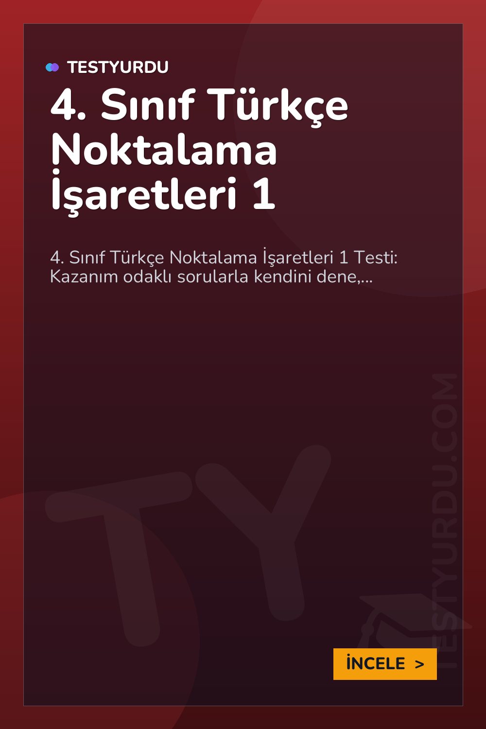4. Sınıf Türkçe Noktalama İşaretleri 1