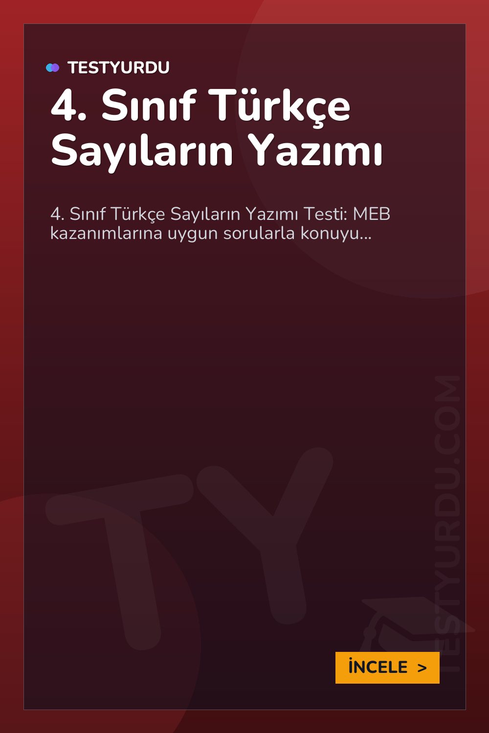 4. Sınıf Türkçe Sayıların Yazımı