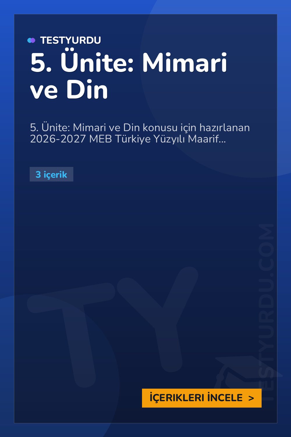 5. Ünite: Mimari ve Din