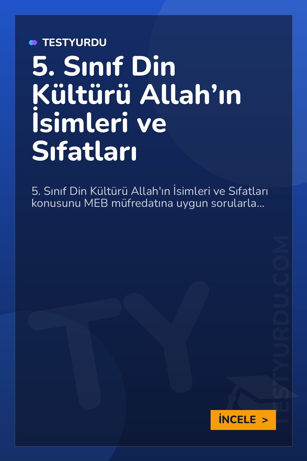 5. Sınıf Din Kültürü Allah’ın İsimleri ve Sıfatları