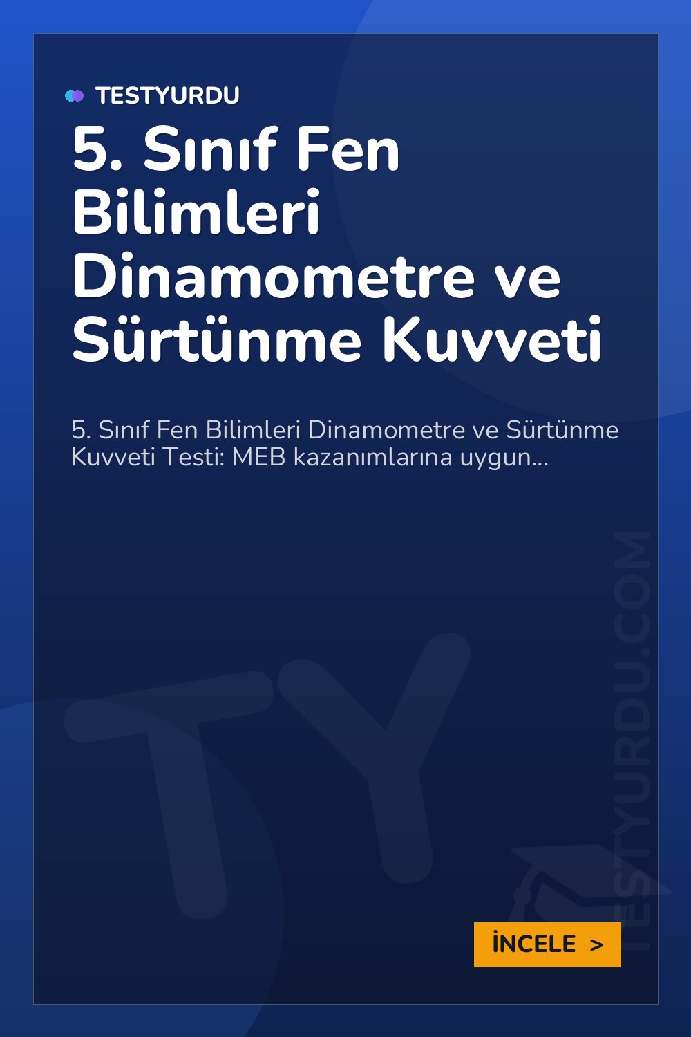 5. Sınıf Fen Bilimleri Dinamometre ve Sürtünme Kuvveti