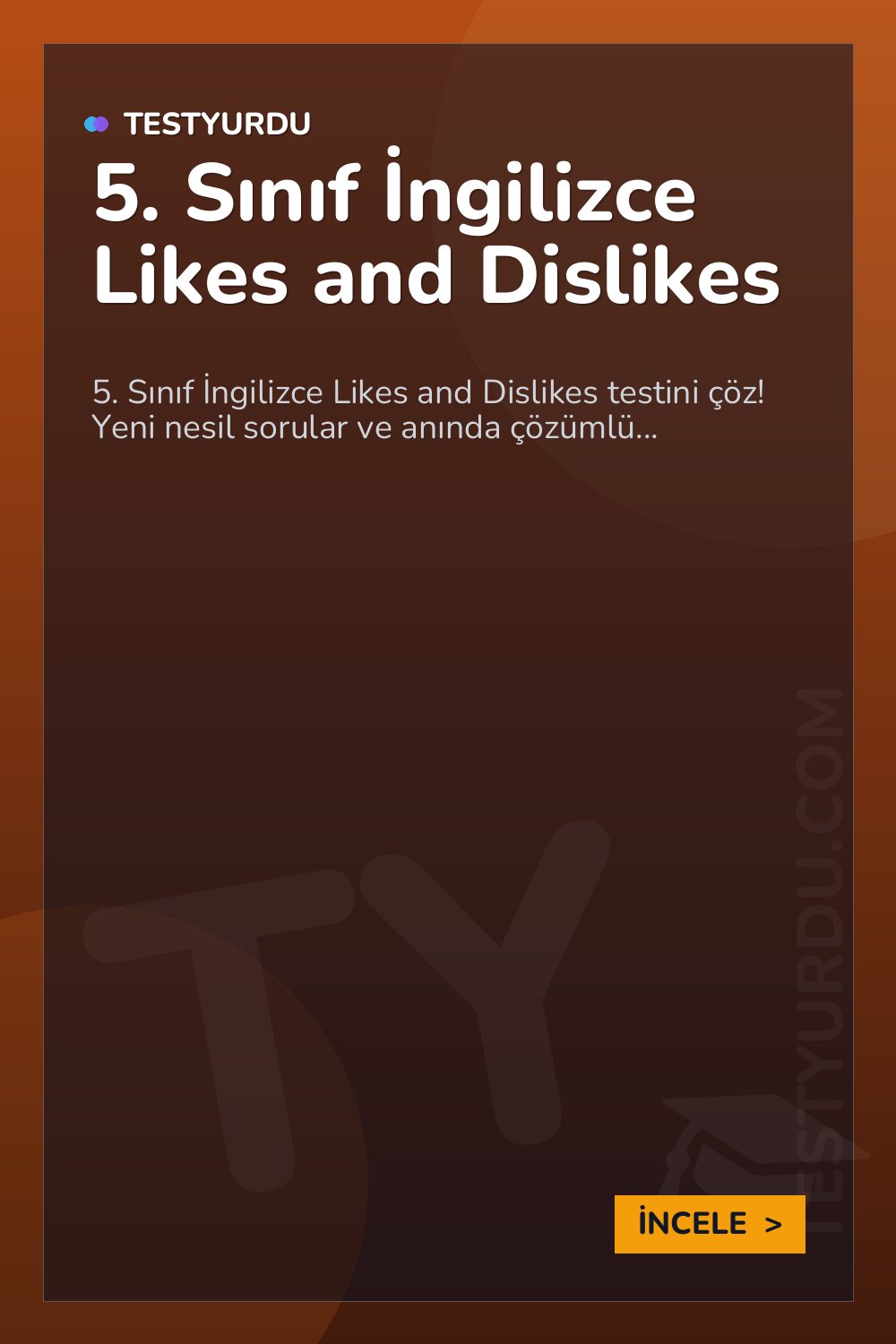 5. Sınıf İngilizce Likes and Dislikes