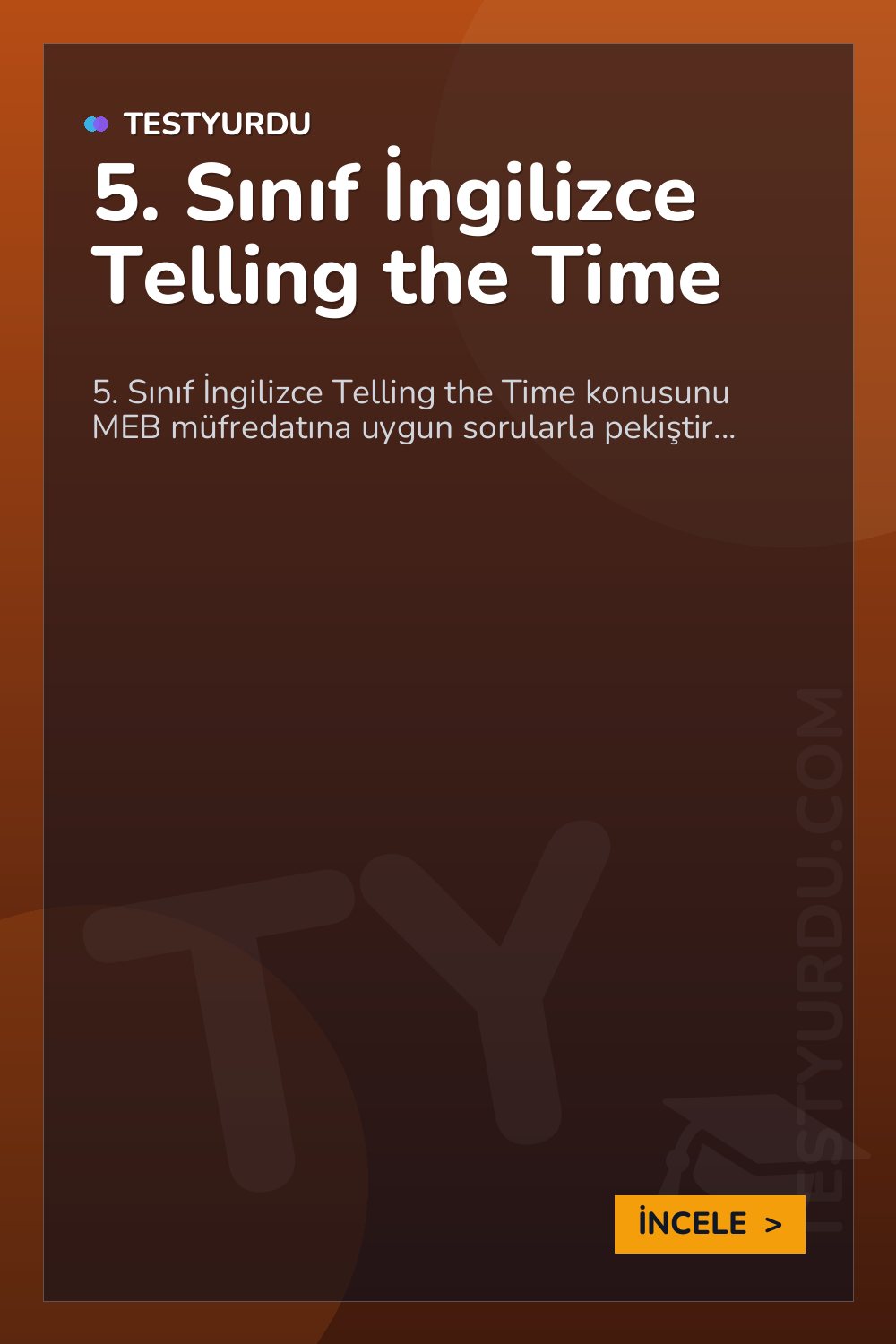 5. Sınıf İngilizce Telling the Time