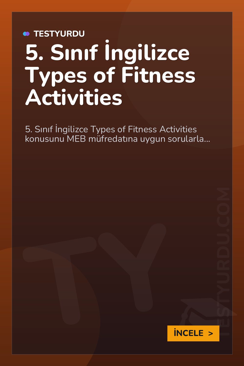 5. Sınıf İngilizce Types of Fitness Activities