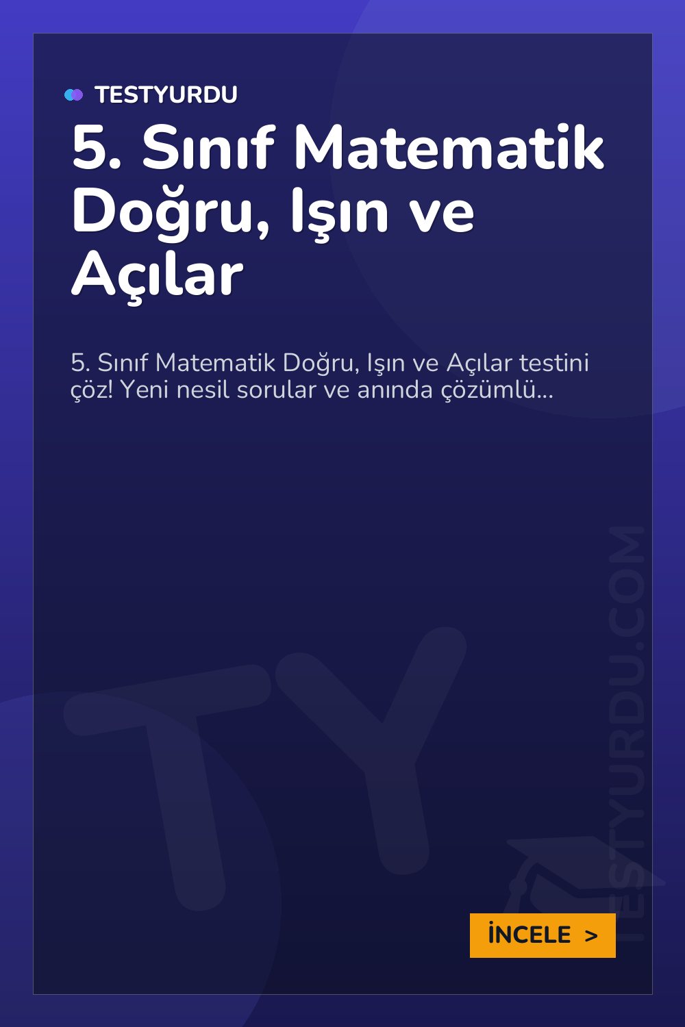 5. Sınıf Matematik Doğru, Işın ve Açılar