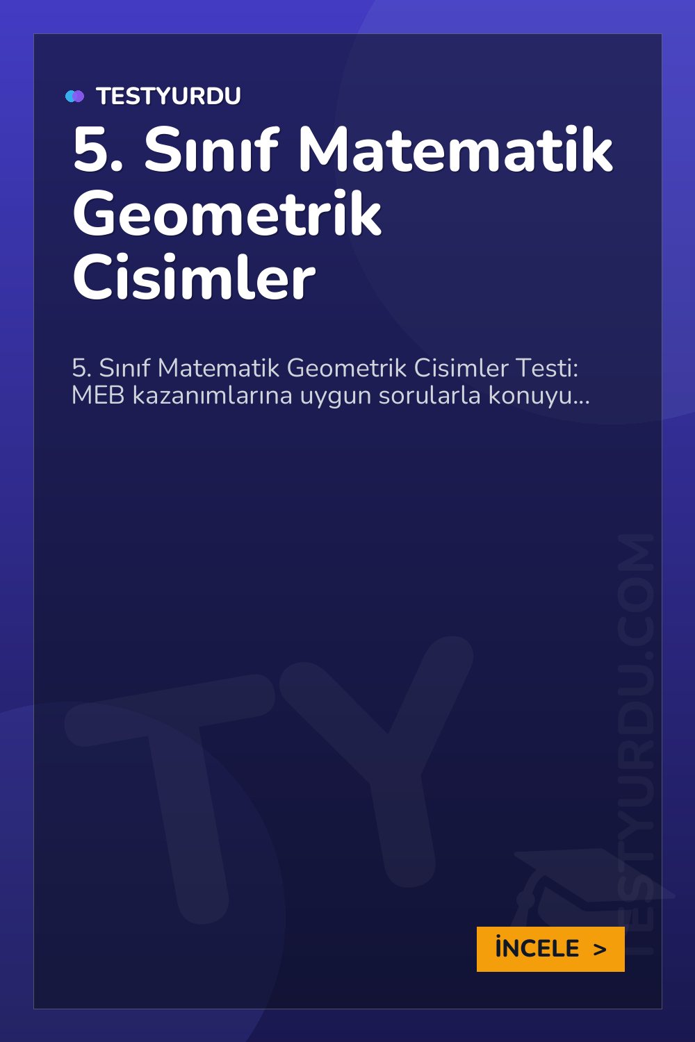 5. Sınıf Matematik Geometrik Cisimler