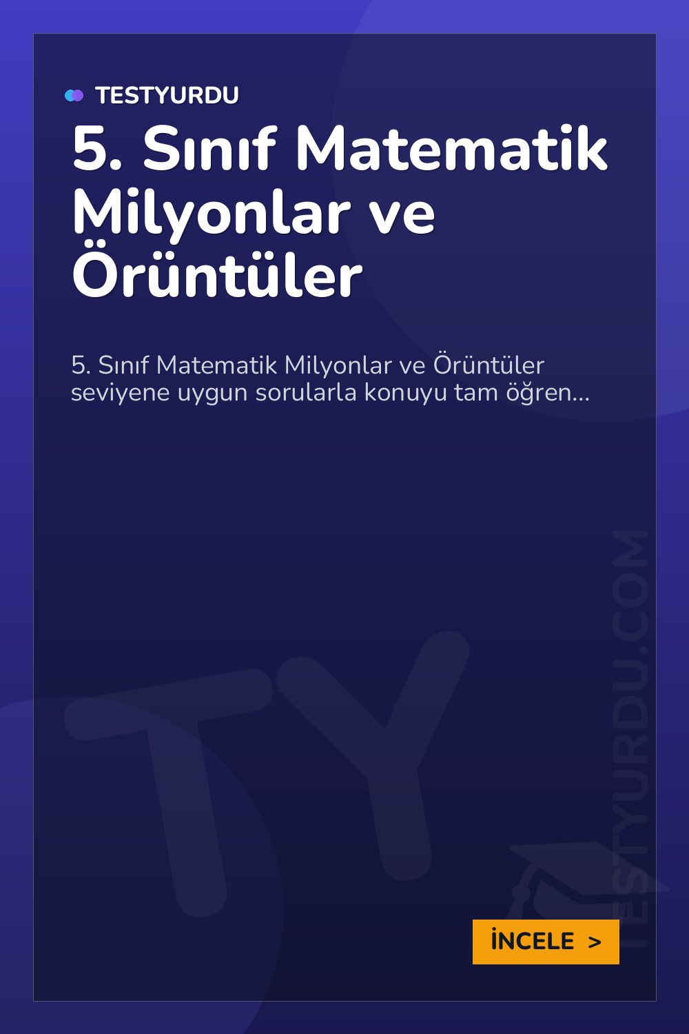 5. Sınıf Matematik Milyonlar ve Örüntüler