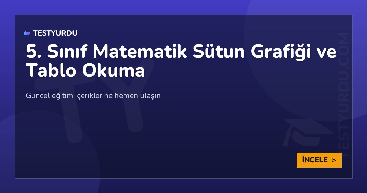 5. Sınıf Matematik Sütun Grafiği ve Tablo Okuma