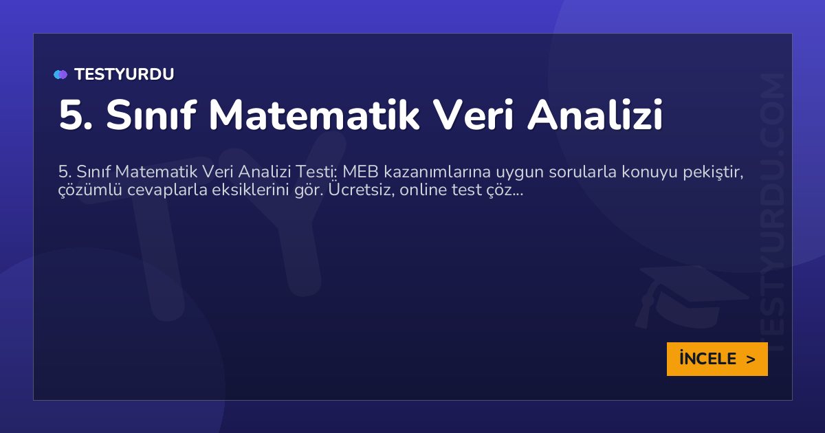 5. Sınıf Matematik Veri Analizi 2 5. Sınıf Matematik Veri Analizi