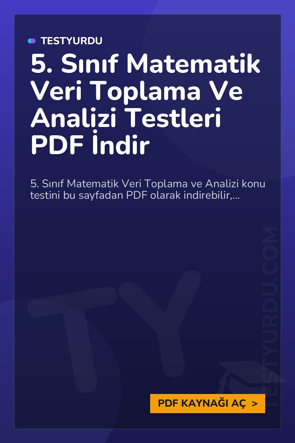5. Sınıf Matematik Veri Toplama Ve Analizi Testleri PDF İndir