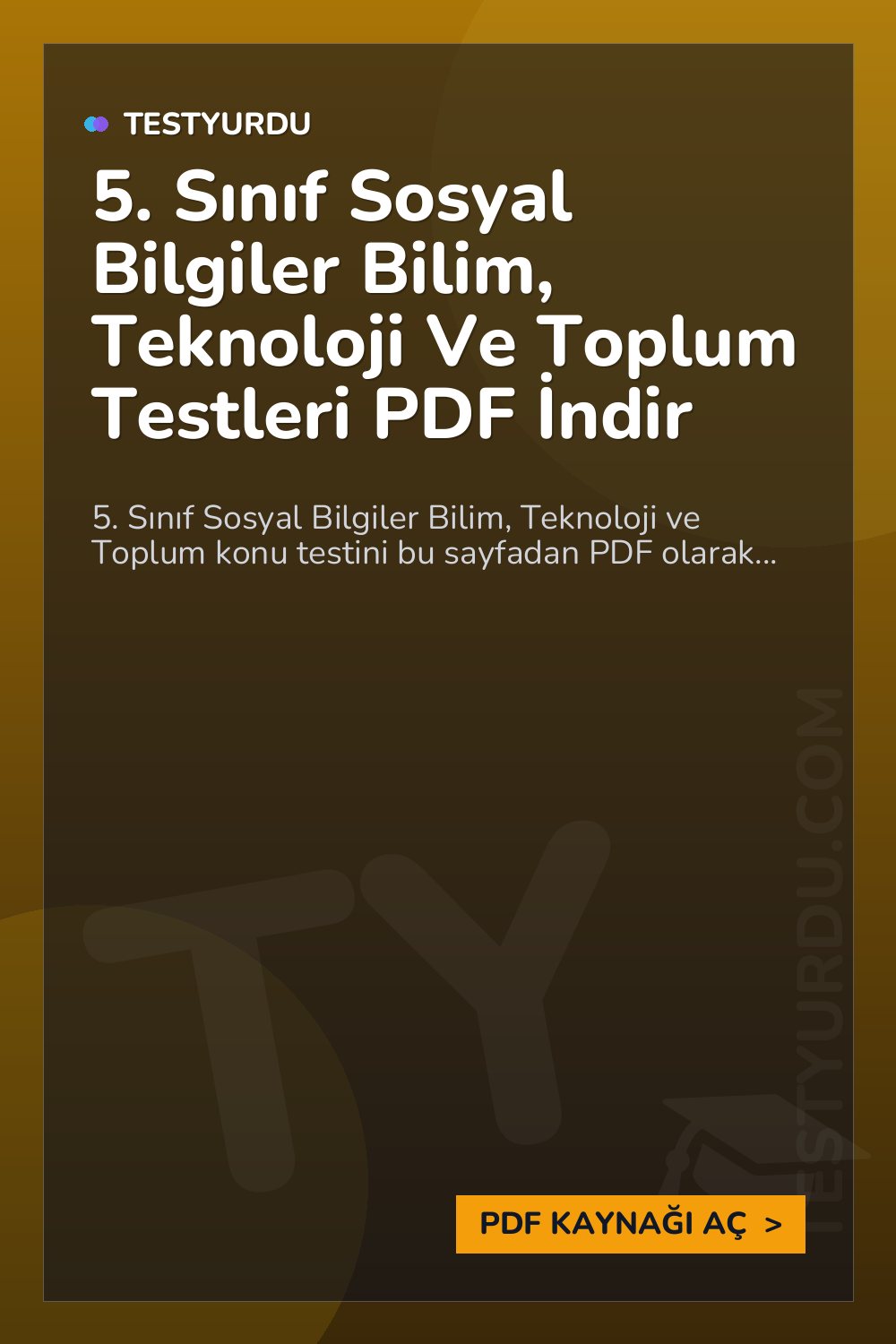 5. Sınıf Sosyal Bilgiler Bilim, Teknoloji Ve Toplum Testleri PDF İndir