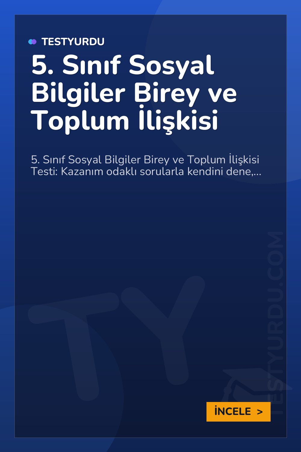 5. Sınıf Sosyal Bilgiler Birey ve Toplum İlişkisi