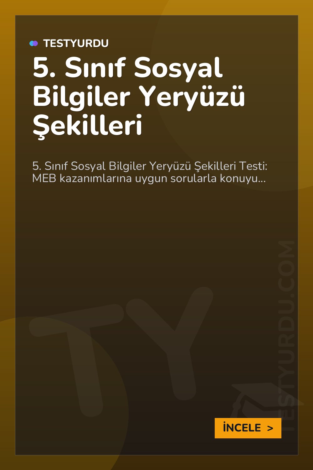 5. Sınıf Sosyal Bilgiler Yeryüzü Şekilleri