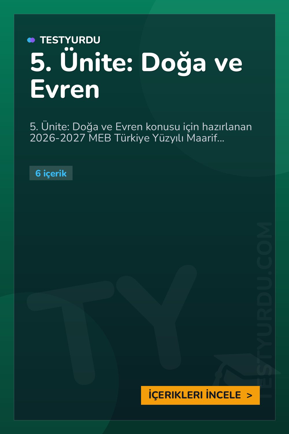 5. Ünite: Doğa ve Evren