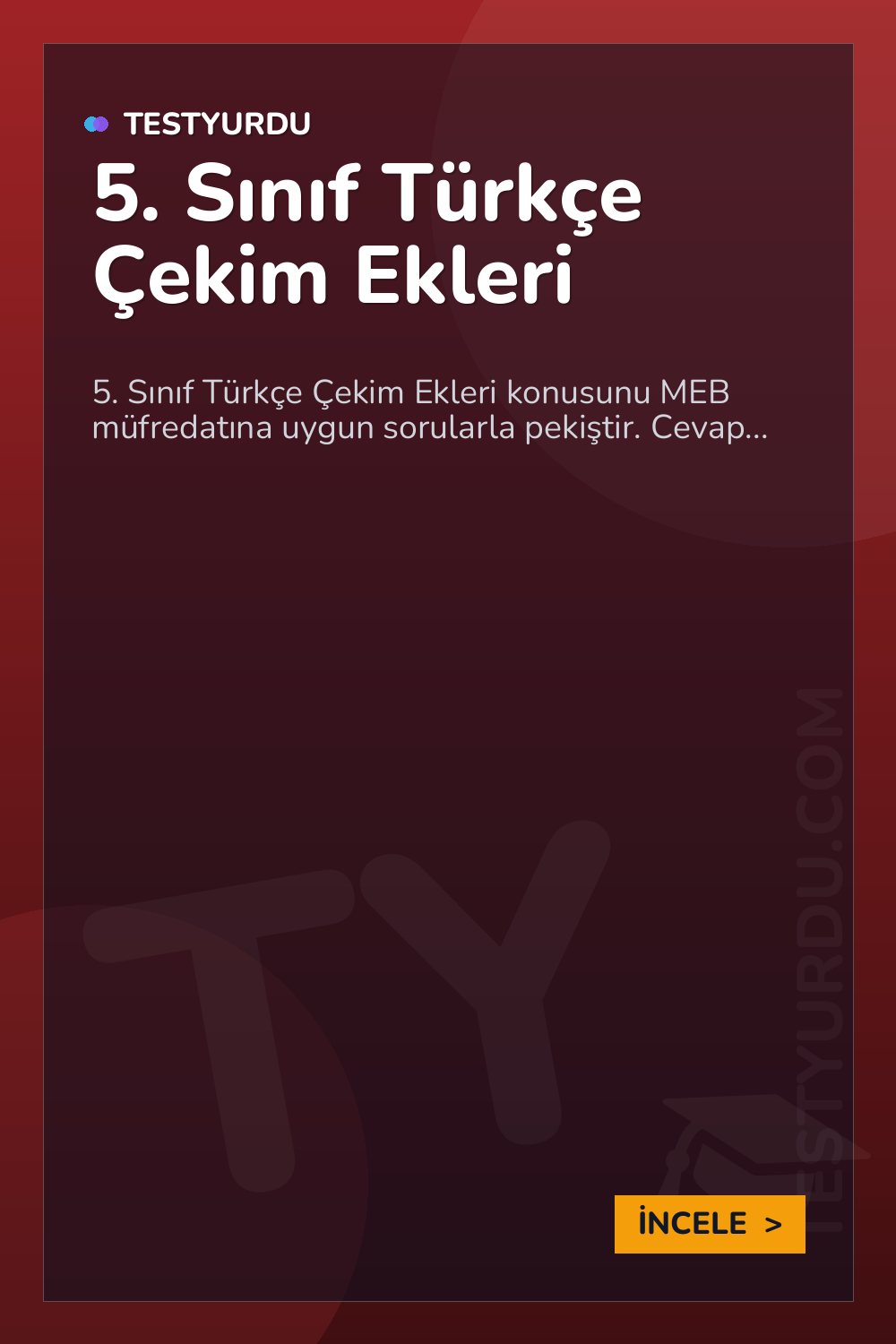 5. Sınıf Türkçe Çekim Ekleri
