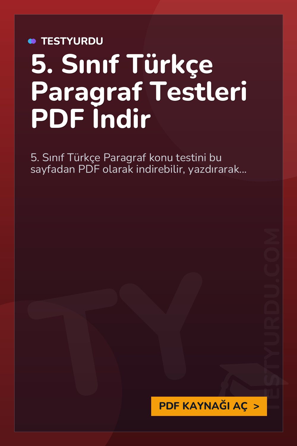 5. Sınıf Türkçe Paragraf Testleri PDF İndir