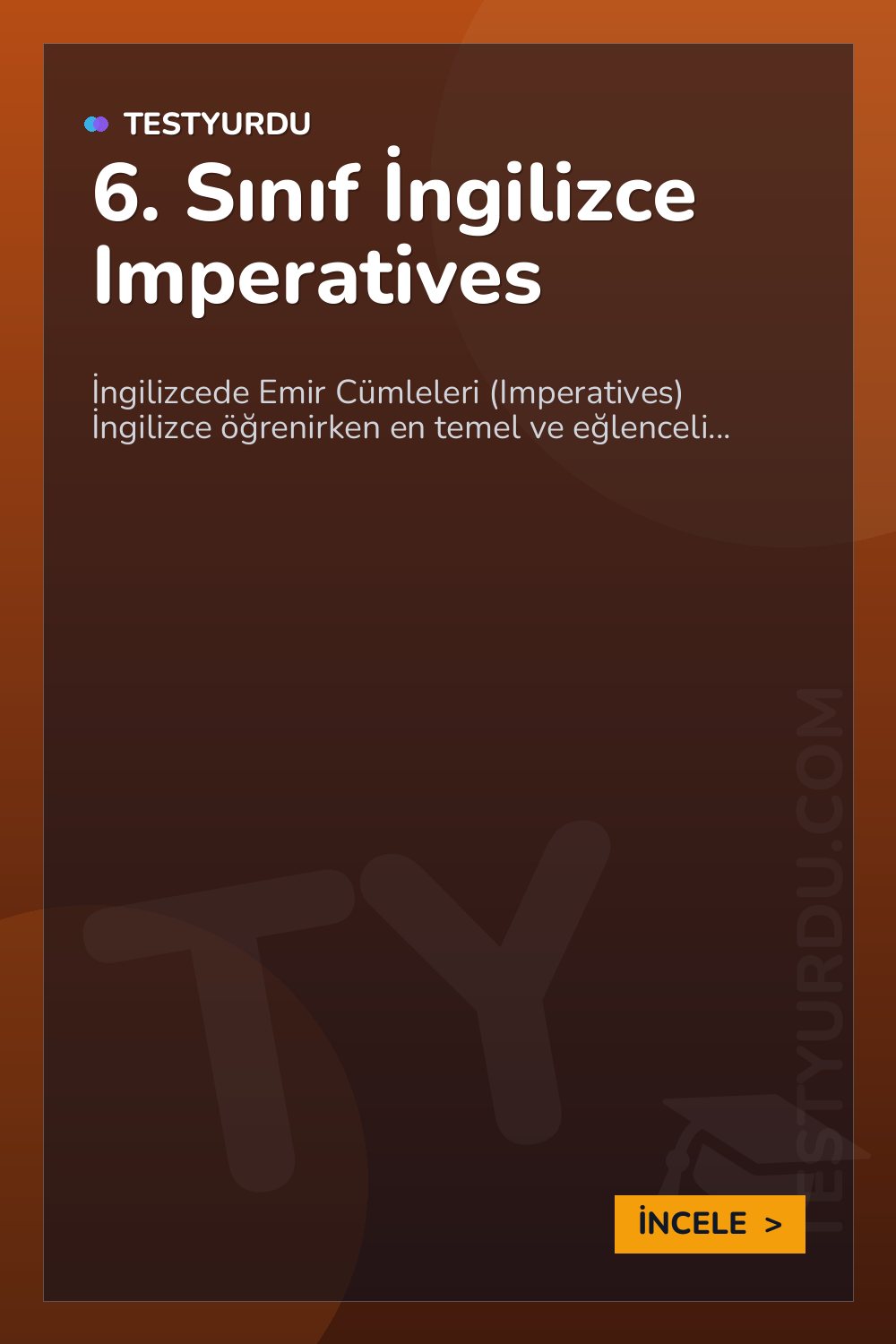 6. Sınıf İngilizce Imperatives