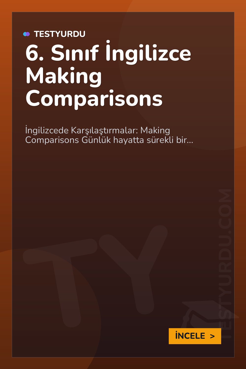 6. Sınıf İngilizce Making Comparisons