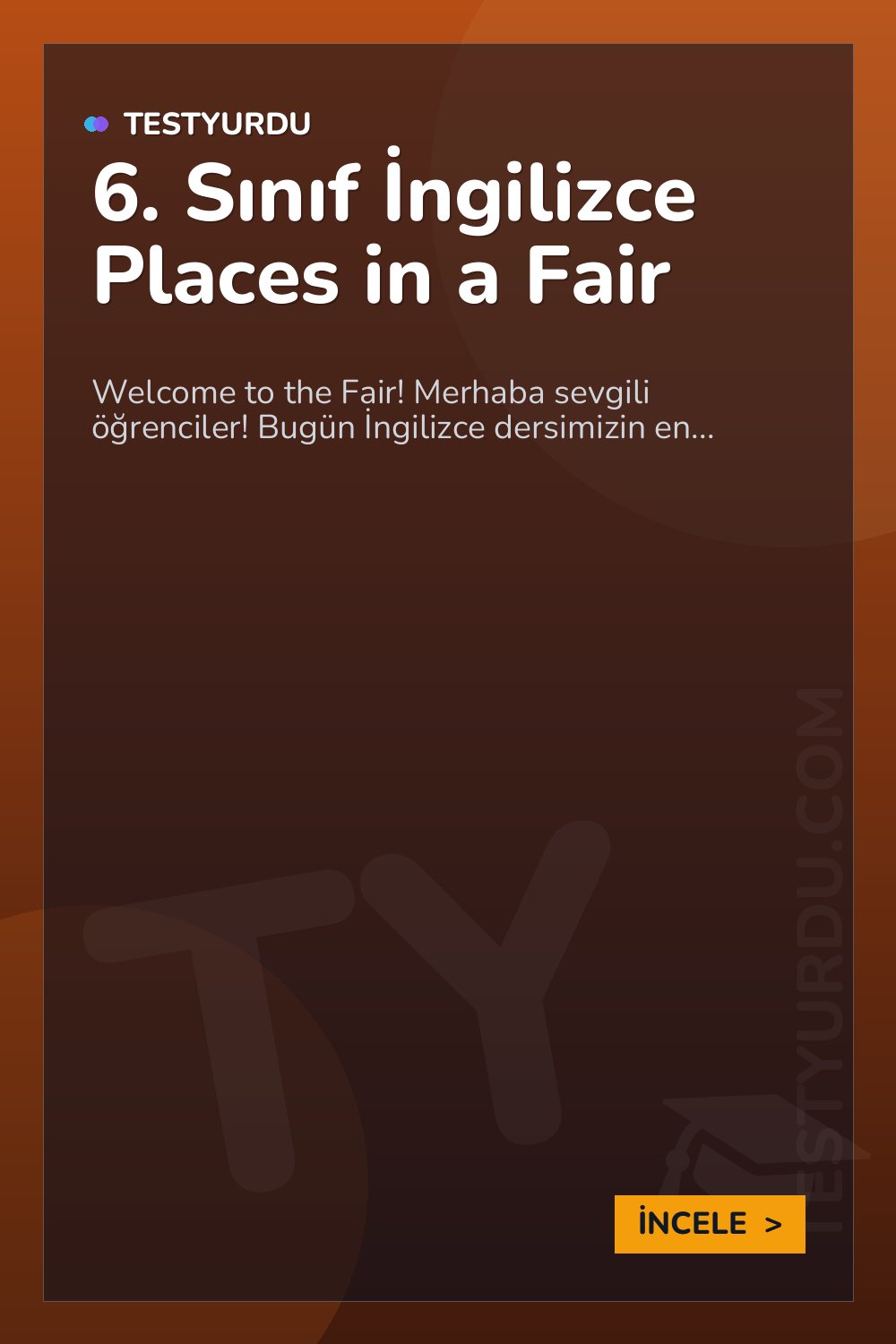 6. Sınıf İngilizce Places in a Fair