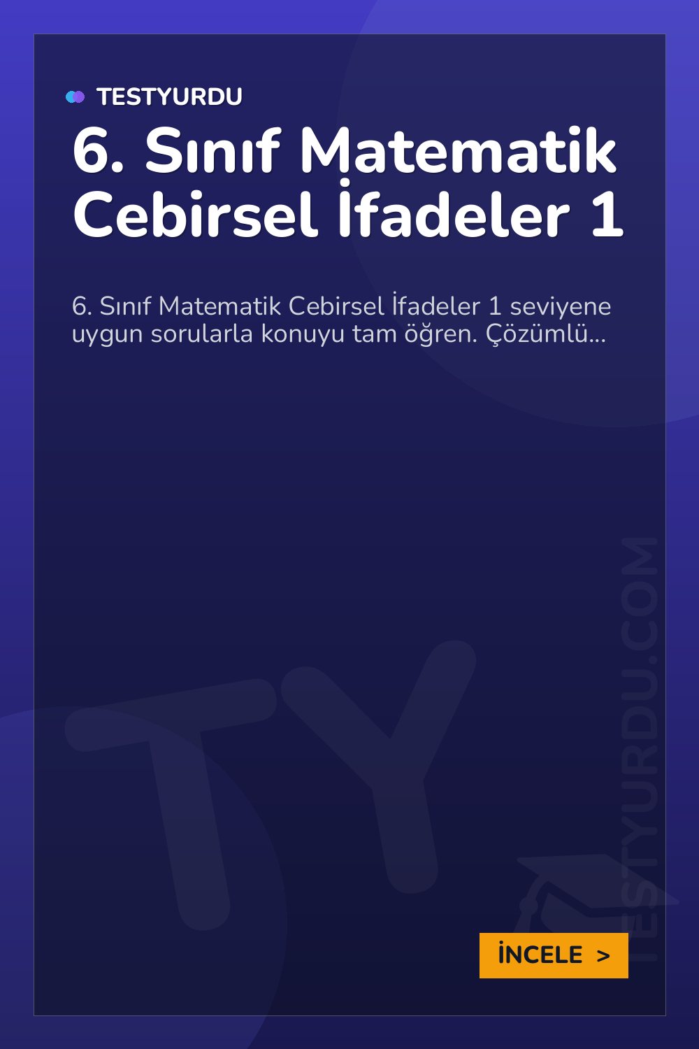 6. Sınıf Matematik Cebirsel İfadeler 1