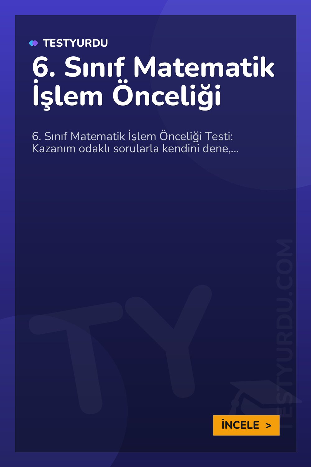 6. Sınıf Matematik İşlem Önceliği