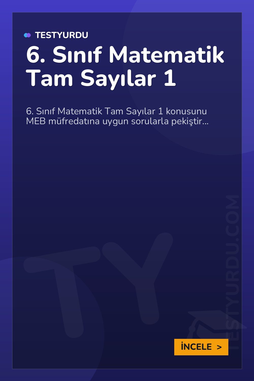 6. Sınıf Matematik Tam Sayılar 1