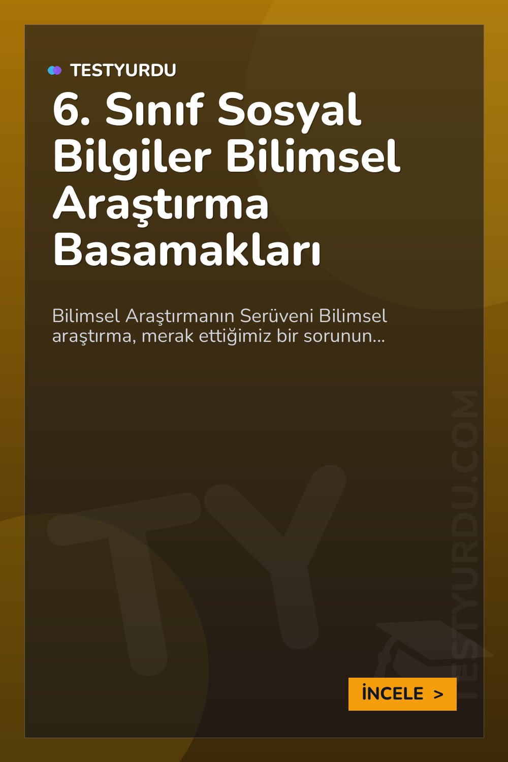 6. Sınıf Sosyal Bilgiler Bilimsel Araştırma Basamakları