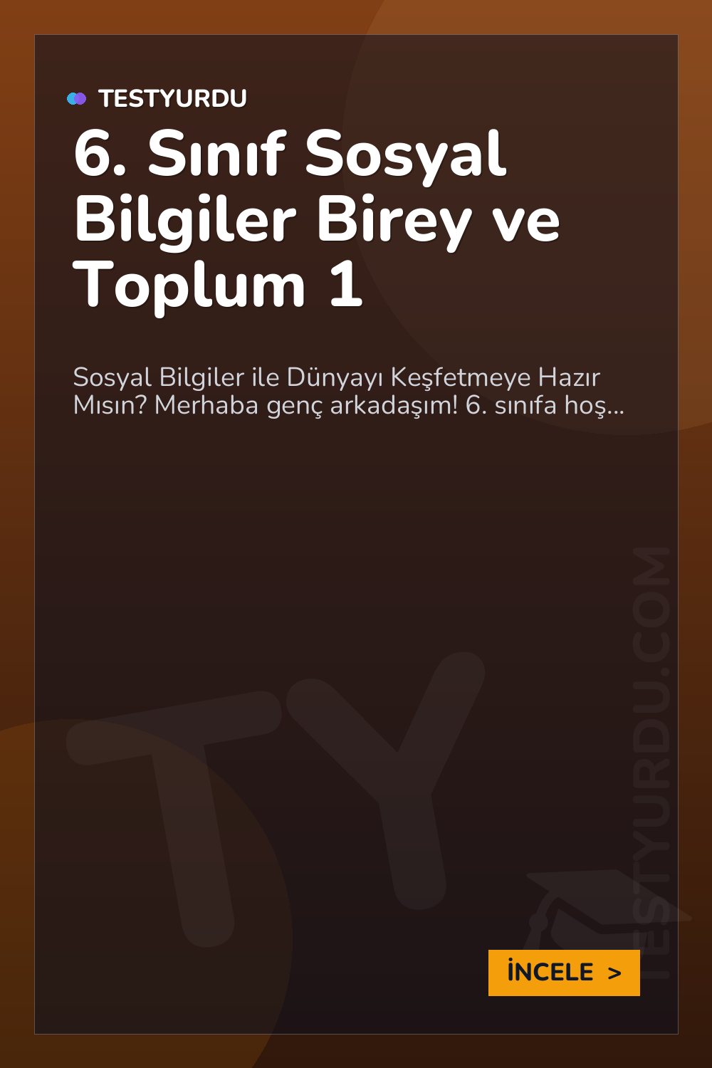 6. Sınıf Sosyal Bilgiler Birey ve Toplum 1