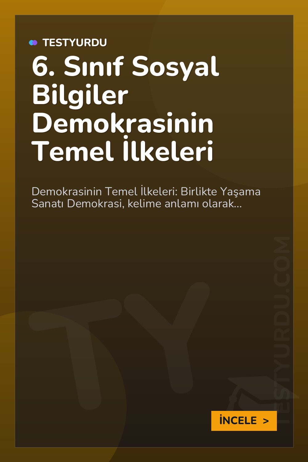 6. Sınıf Sosyal Bilgiler Demokrasinin Temel İlkeleri
