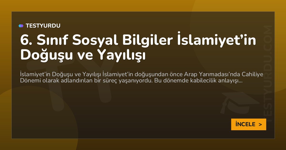 6. Sınıf Sosyal Bilgiler İslamiyet'in Doğuşu ve Yayılışı 1 6. Sınıf Sosyal Bilgiler İslamiyet’in Doğuşu ve Yayılışı