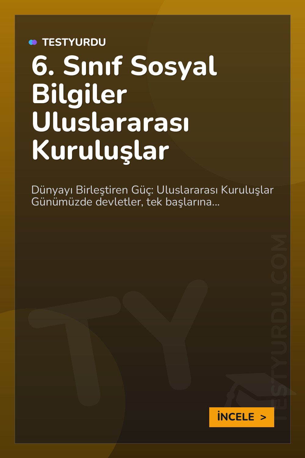 6. Sınıf Sosyal Bilgiler Uluslararası Kuruluşlar