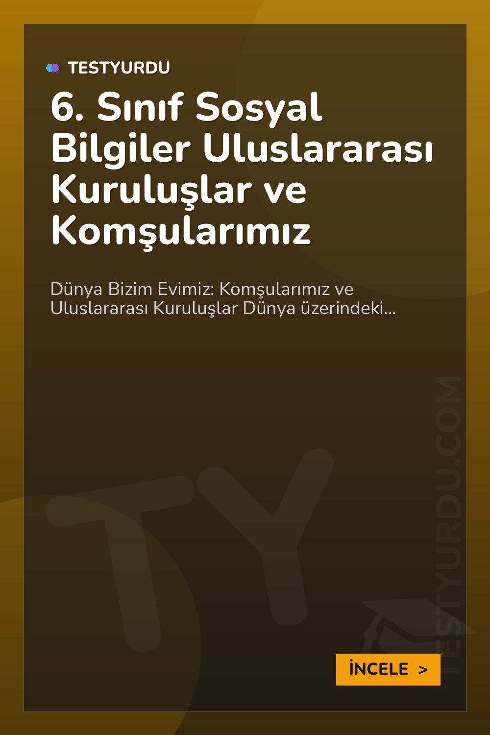 6. Sınıf Sosyal Bilgiler Uluslararası Kuruluşlar ve Komşularımız