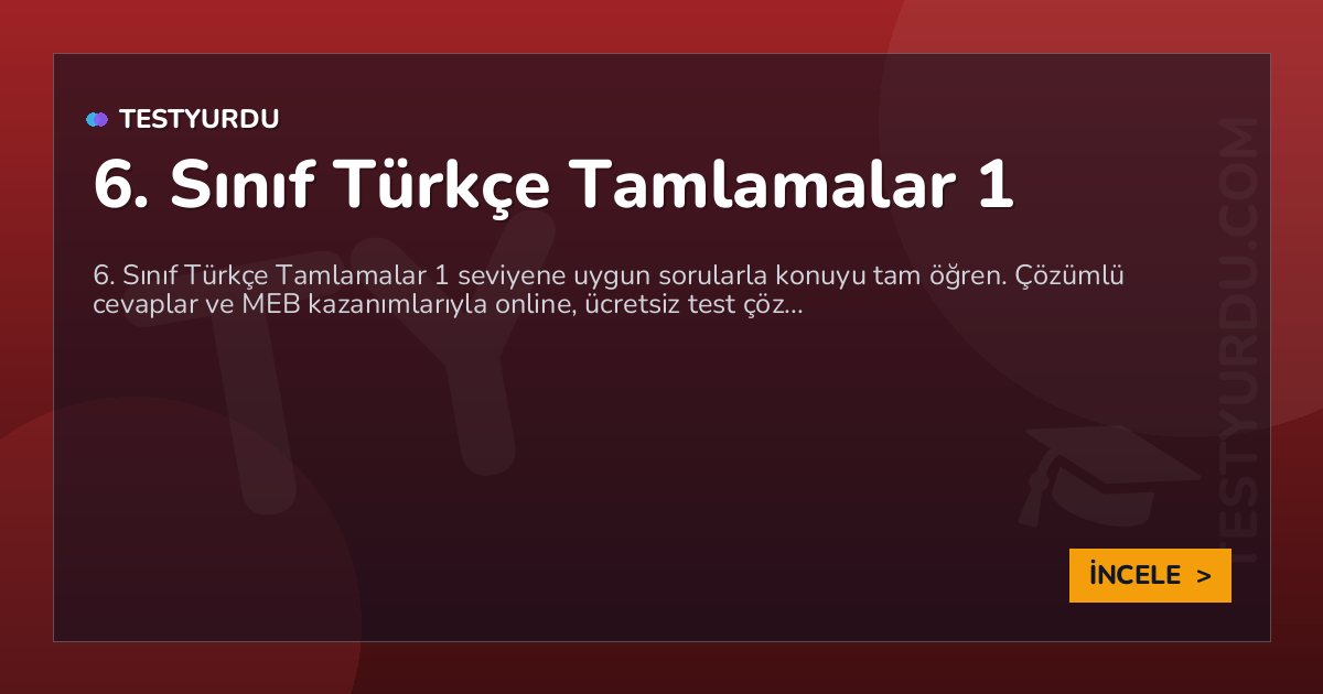 6. Sınıf Türkçe Tamlamalar 1 2 6. Sınıf Türkçe Tamlamalar 1