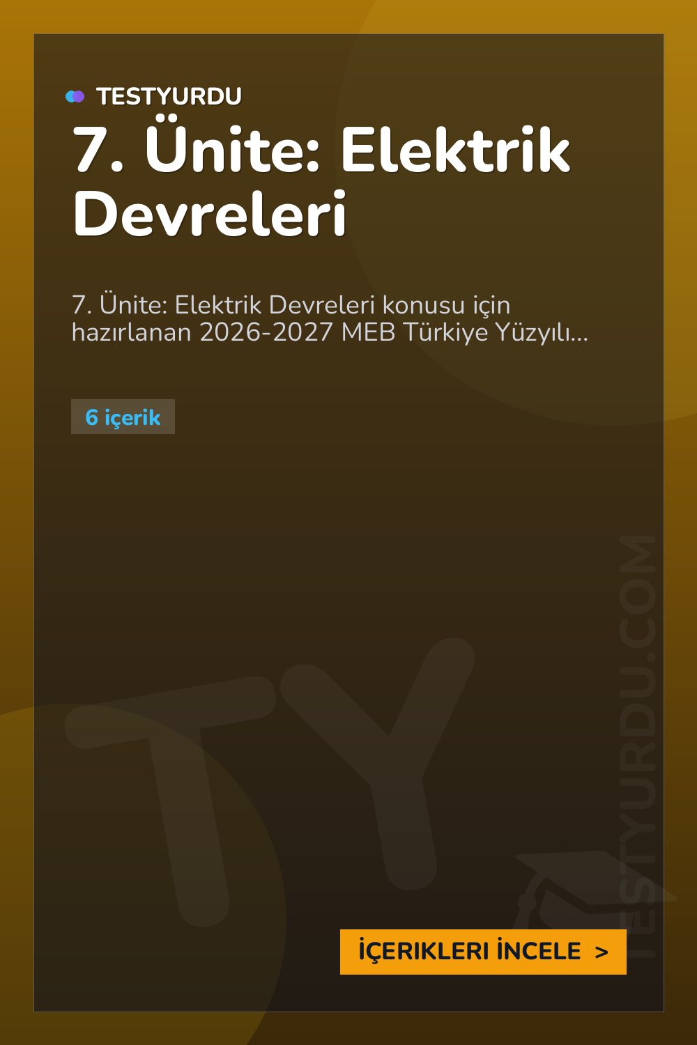 7. Ünite: Elektrik Devreleri