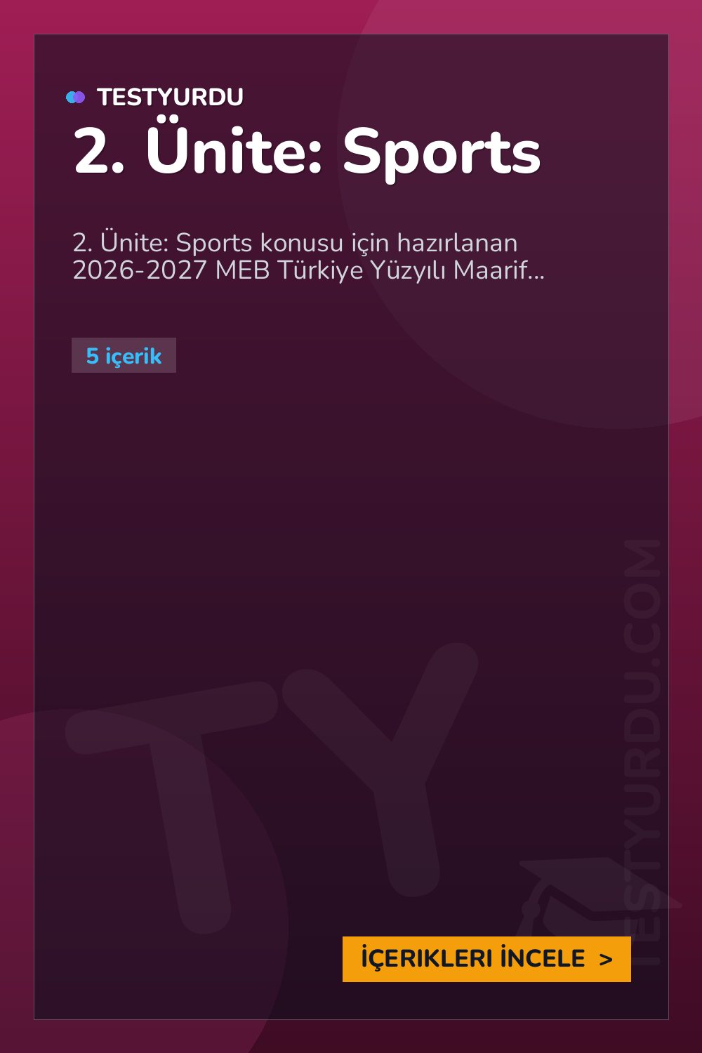 2. Ünite: Sports